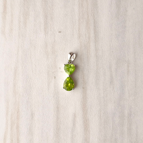 Peridot Silver Drop Pendant