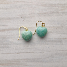 Cabochon Heart Single Drop Earrings
