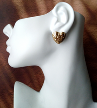 Heart Banig Studs with Detachable Jade Drop Earrings