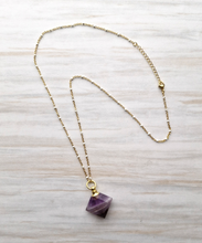 Beveled Diamond Essential Oil Bottle Pendant Gold