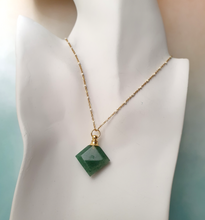 Beveled Diamond Essential Oil Bottle Pendant Gold