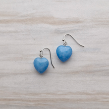 Cabochon Heart Single Drop Earrings