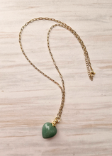 Gemstone Heart Essential Oil Bottle Pendant Gold