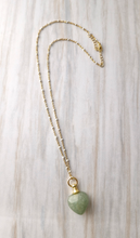 Gemstone Heart Essential Oil Bottle Pendant Gold