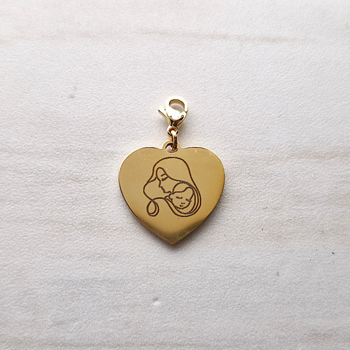 Mother and Child Heart Charm