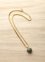 Heart Cabochon Single Gem Drop Necklace