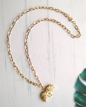 Hidden Message Sunflower Locket Paperclip Necklace