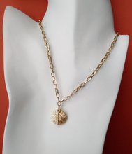 Hidden Message Sunflower Locket Paperclip Necklace