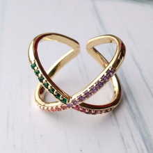 Jeweled X Ring