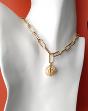 Hidden Message Sunflower Locket Paperclip Necklace