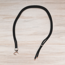 Kammi Silver Bar Braided Cloth Cord Slider Necklace