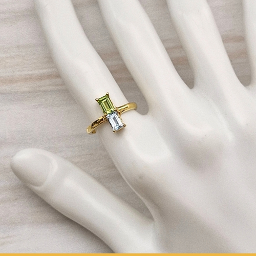 Blue Topaz and Peridot Cocktail Ring