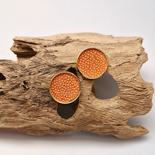 Stingray Leather Round Gold Studs