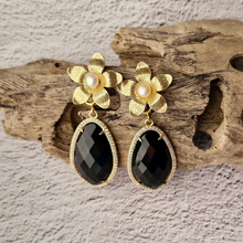 Plumeria Pearl Stud with Detachable Dangles Earrings