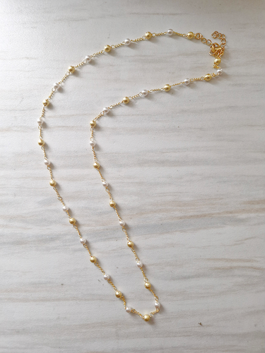 Small Popcorn Two Tone Chain Necklace