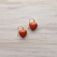 Cabochon Heart Single Drop Earrings