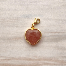 Rim Set Heart Gemstone Charm
