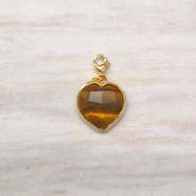 Rim Set Heart Gemstone Charm