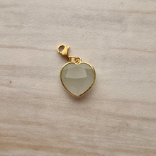 Rim Set Heart Gemstone Charm