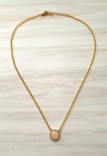 Round Bezel Single Gem Drop Pendant Necklace