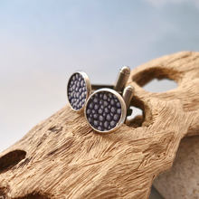 Round Stingray Leather Cufflinks