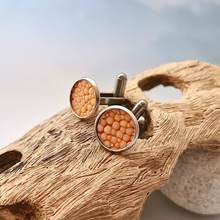 Round Stingray Leather Cufflinks
