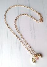 Hidden Message Rose Locket Paperclip Necklace