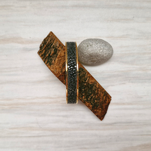 Stingray Leather Gold Cuff