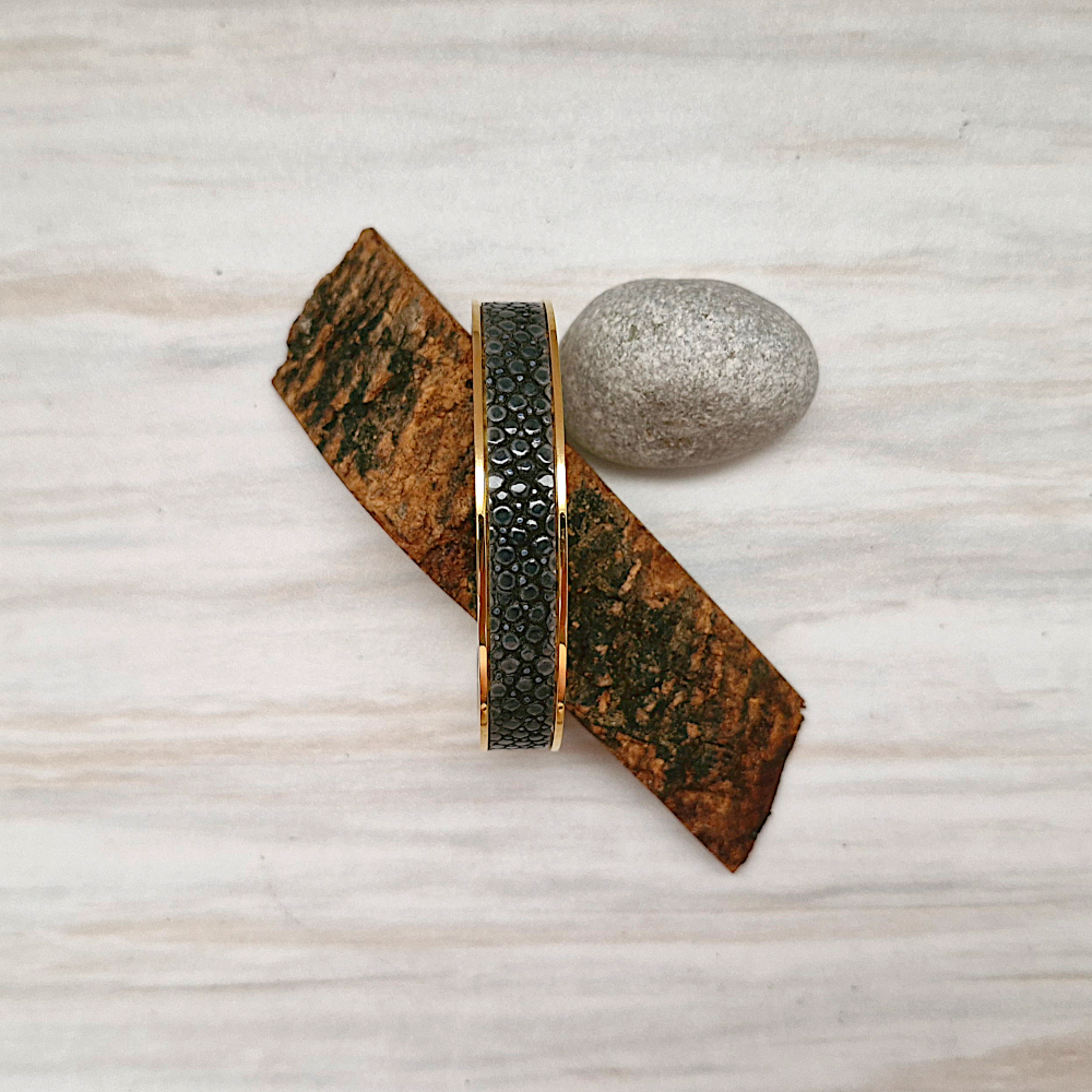 Stingray Leather Gold Cuff