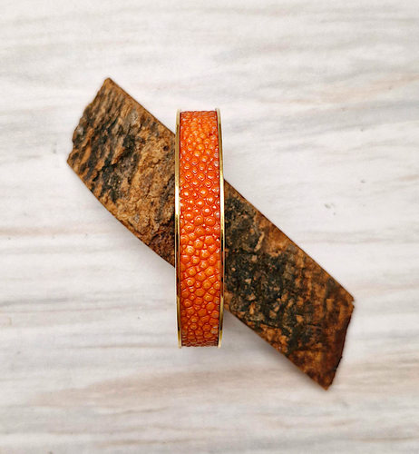 Stingray Leather Gold Cuff