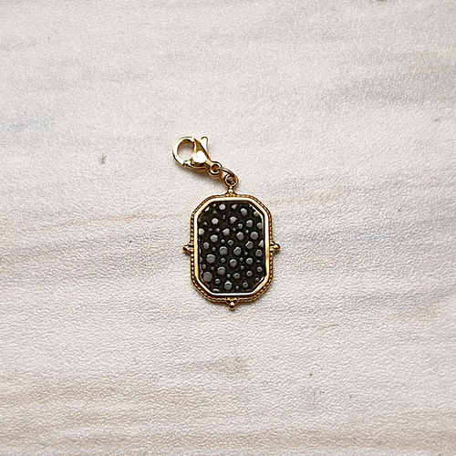 Stingray Leather Milligrain Bezel Charm