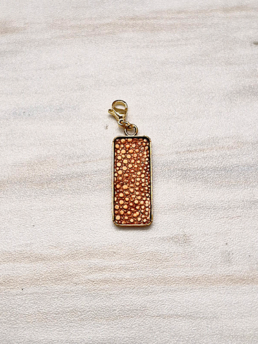 Stingray Leather Simple Rectangle Charm