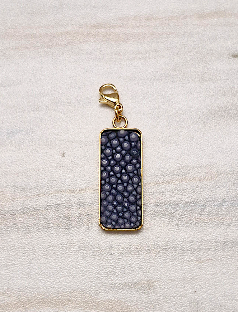 Stingray Leather Simple Rectangle Charm