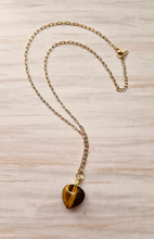 Gemstone Heart Essential Oil Bottle Pendant Gold