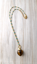 Gemstone Heart Essential Oil Bottle Pendant Gold