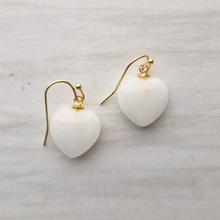 Cabochon Heart Single Drop Earrings