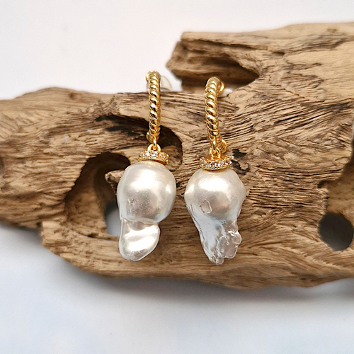 Twisted Rope Stud Earrings Brass