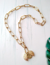 Hidden Message Sunflower Locket Paperclip Necklace
