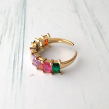 Rainbow Half Eternity Ring