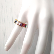 Rainbow Half Eternity Ring