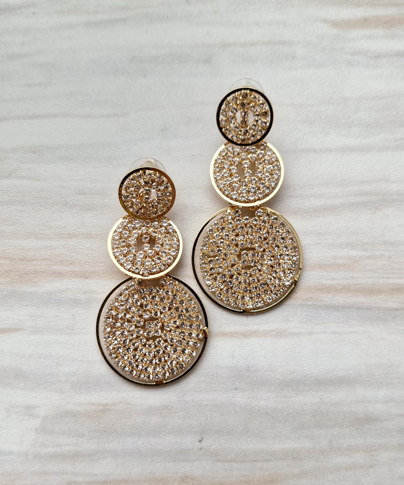 3 Cascading Circles Stud Earrings