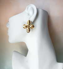 4 Petal Flower Stud Earrings