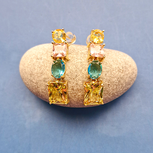 4 Tier Gemstone Earrings