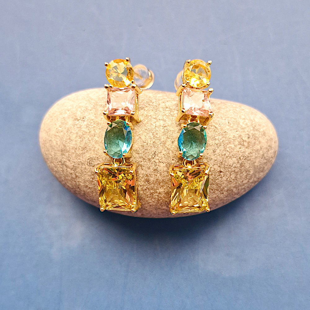 4 Tier Gemstone Earrings