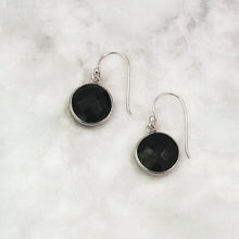 Black Agate Single Gem Drop Earrings