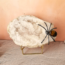 Raw Quartz Crystal with Insect Accent Home Decor