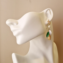 Green Leaves Lever back Earrings