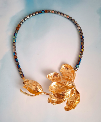 Dark Garden Necklace – Titanium Coated Hematite