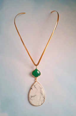 Skye Oasis Necklace – Green Jade & Howlite | As Seen at Miss Universe Philippines