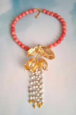 Coral Garden Necklace – Pink Coral Jade & White Howlite